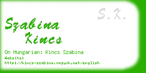 szabina kincs business card